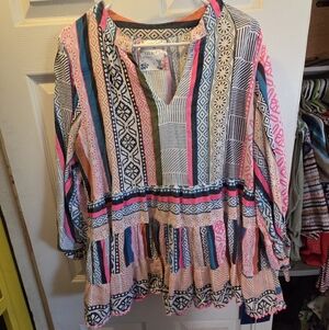 Multicolor Patterned Women's Top